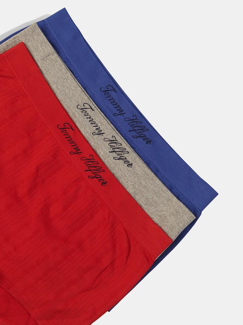 Női Tommy Hilfiger Signature Logo Brief 3PK Bikinis Piros | HU 548AHK